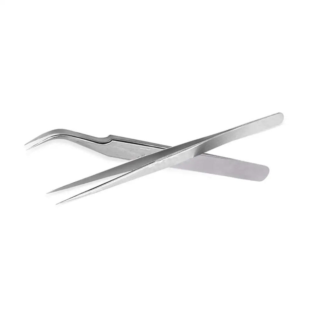 Light weighted ergonomic handle perforated Classic Volume Anti-static Non-magnetic Professional Pinsett 3D Eyelash Tweezers Set