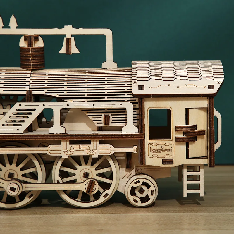 Train Box Custom Maker Kit Engine DIY Toy Model Adults Games Kids Wood 3d Puzzle Jigsaw