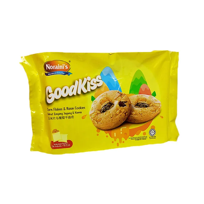 Лучшие товары Кукурузные Хлопья Goodkiss в сочетании с изюмом печеньем злаками печенье изготовленное малайзии