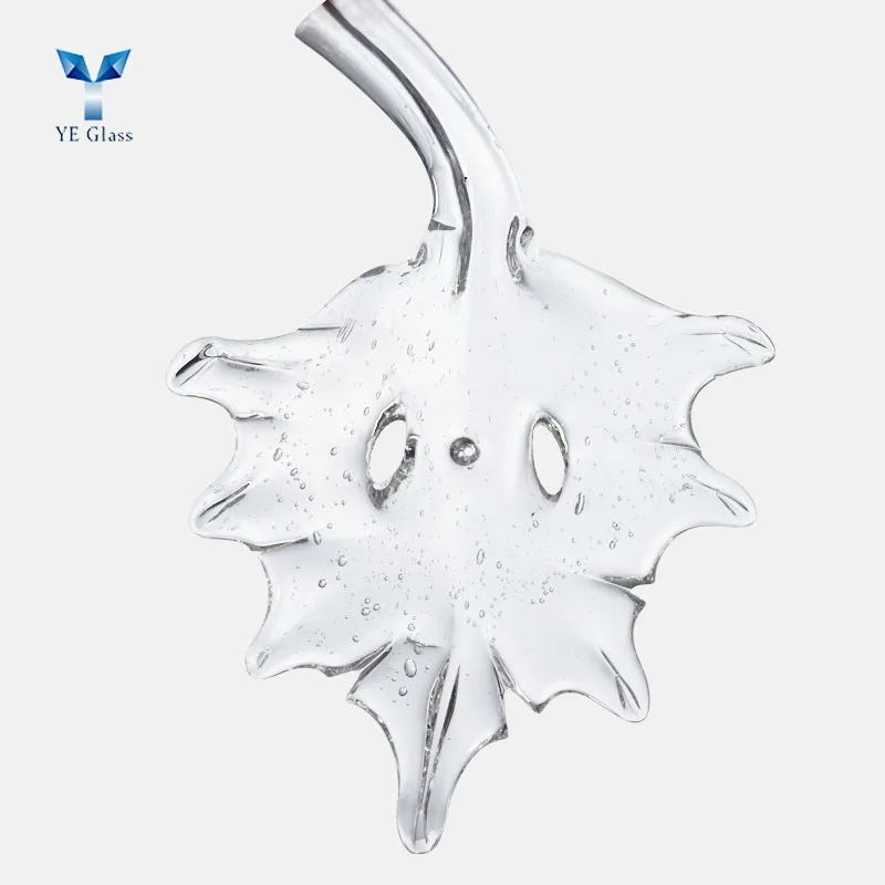 Modern Art Hanging Crafts Glass Leaf Pendant Lamp Decoration