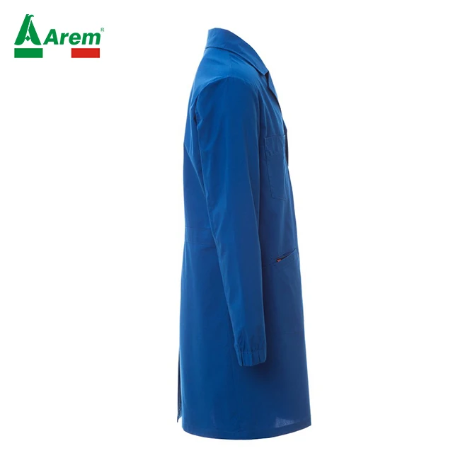 For B2B Work coat color royal blue with custom logo shipping worldwide sample superior quality uniform researcher work company