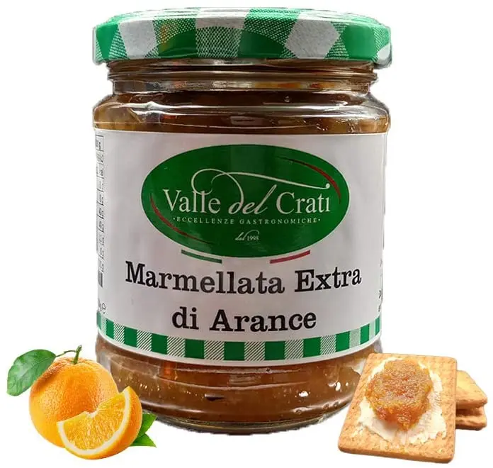 100% Italian Organic Orange Extra Marmalade 67% Fruit with Peel and Pulp  | Calabrian Oranges Marmalade | Glass Jar 200 Grams