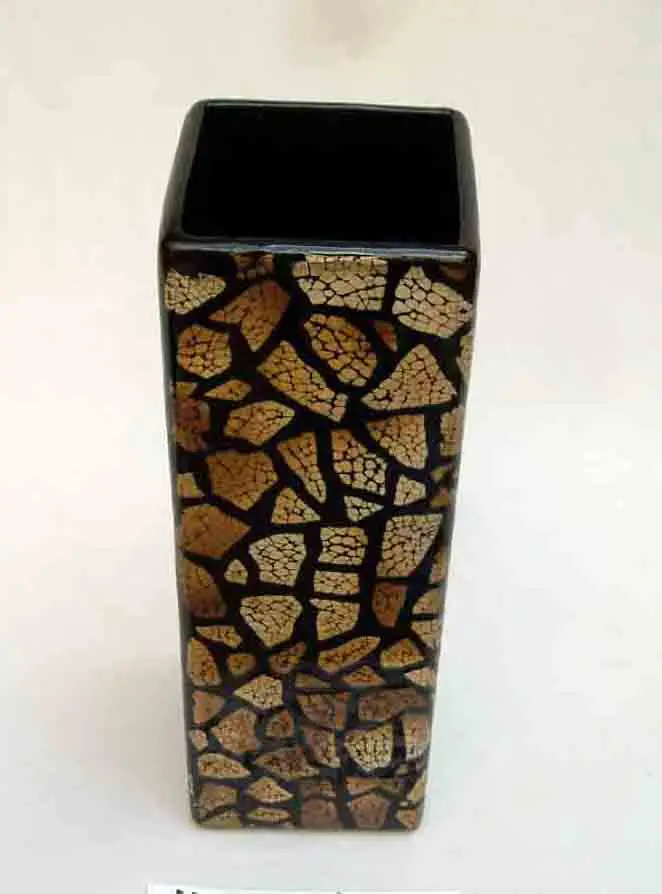 
Square lacquer vase with egg-cell finishing, Vietnam handicrafts, suitable for home-decor, tableware, kitchenware 