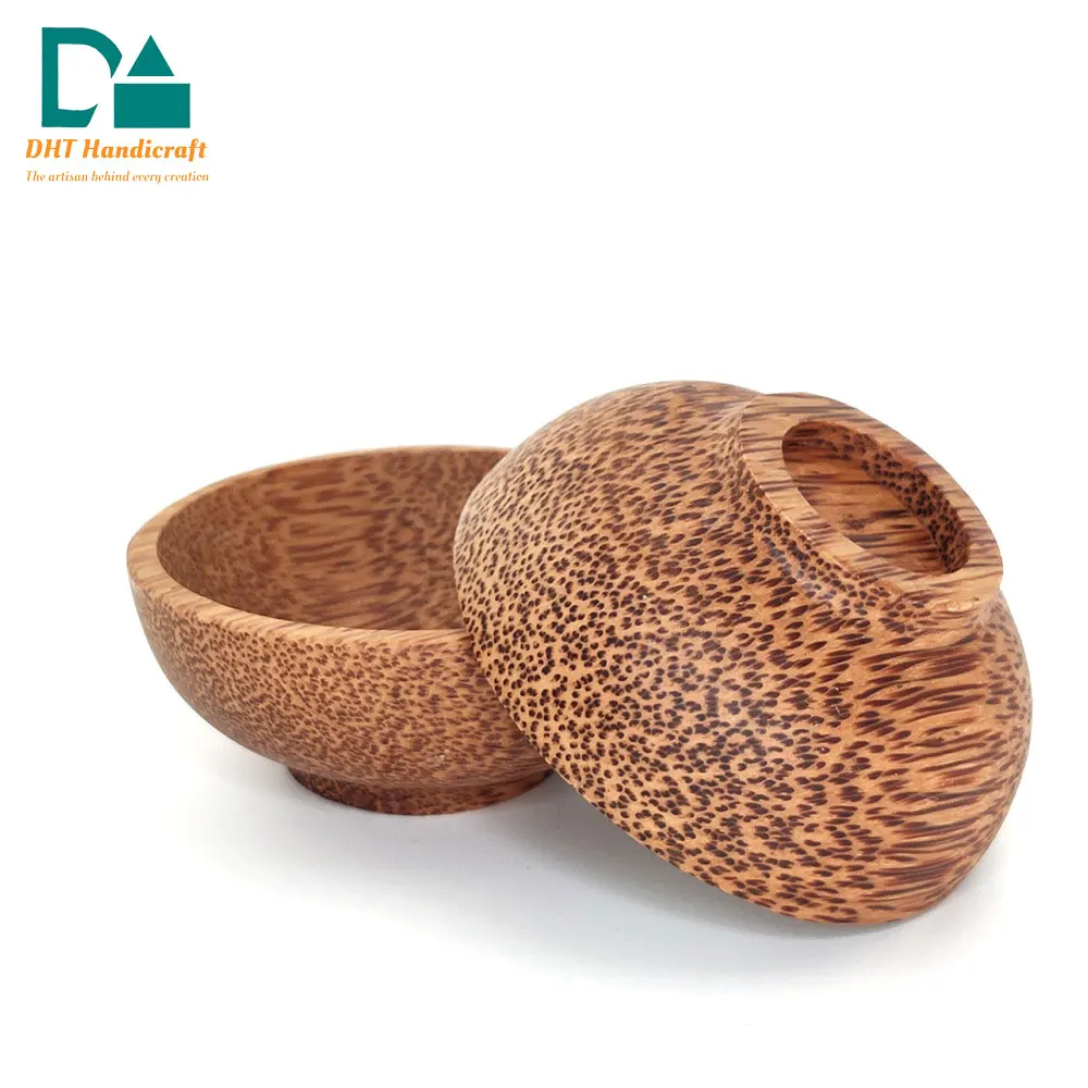 Recyclable Material Coco Shell Dinnerware Vintage Design Style Coconut Wood Bowl For Dining Made In Vietnam