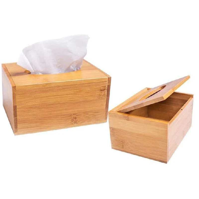 Creative bamboo wood tissue box drawer tray coffee table storage box for home living room