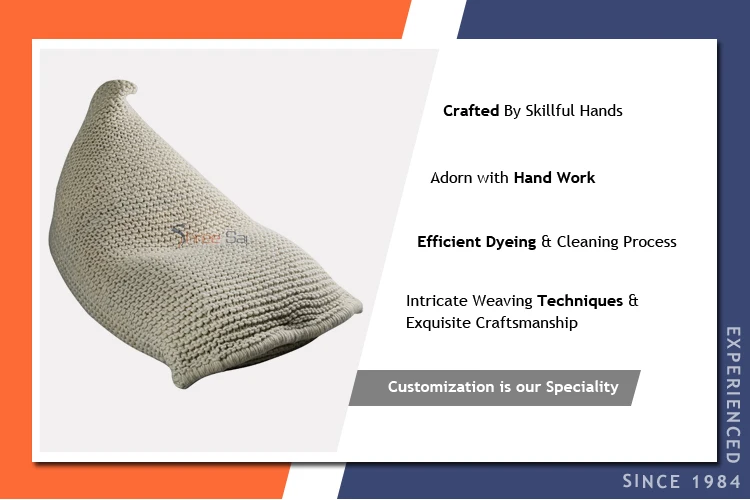 World Wide Selling Hand Knitted Wool Poufs with Polystyrene Balls Filling for Bulk Buyers