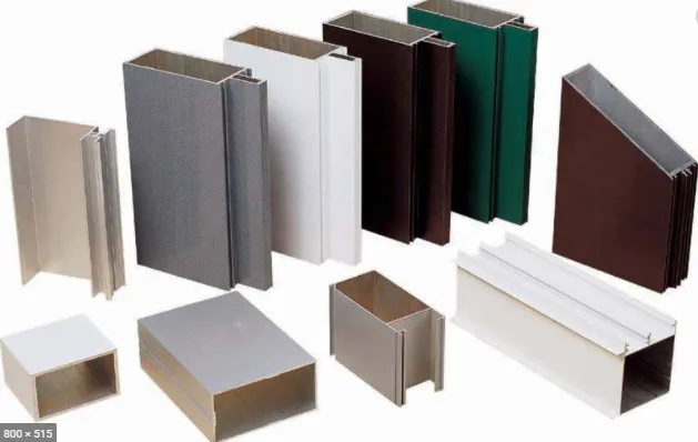 Aluminium extrusion powder coated sprayed profiles