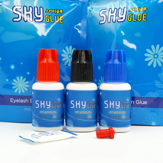 Sky Glue S+ 5ml for Eyelash Extensions Korea Original Sky Glue Red Cap Fast Dry Long Lasting Eyelash Glue Private Label Adhesive