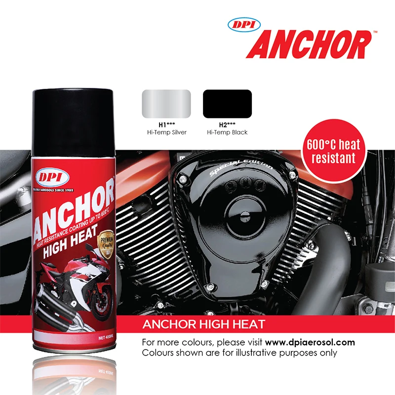 
DPI Anchor High Heat - Heat Resistant Spray Paints Made in Malaysia Outdoor High Temperature Resistance Paint 