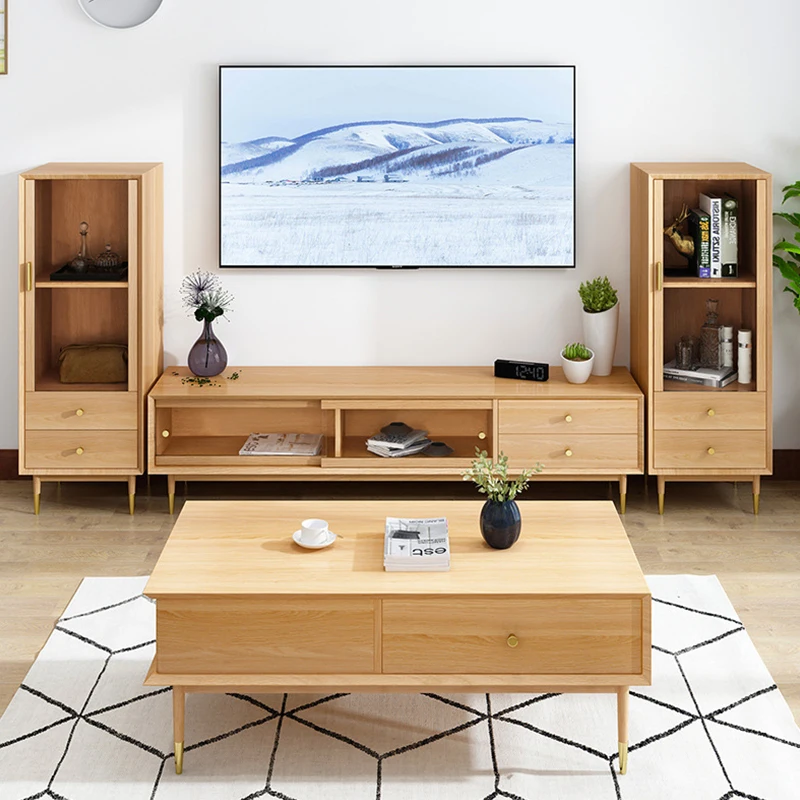 
2020 inovative high end new modern wooden tv furniture television stand pictures wall units living room furniture 