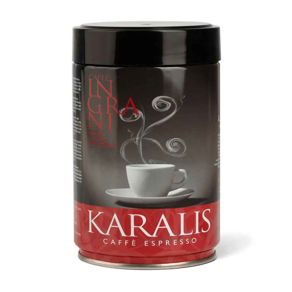 
Best whole Beans Espresso Coffee Blend - Caffe Karalis ROSSA 250g Tin Can 