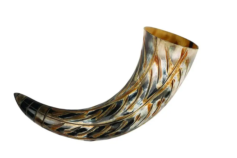 Royal Artisans Beer Viking Wine Drinking Mug Party Viking Drinking Horn With Stand From India