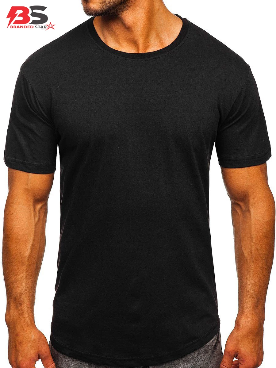  Черные мужские футболки из 100% хлопка с коротким рукавом индивидуальный дизайн оптовая цена
