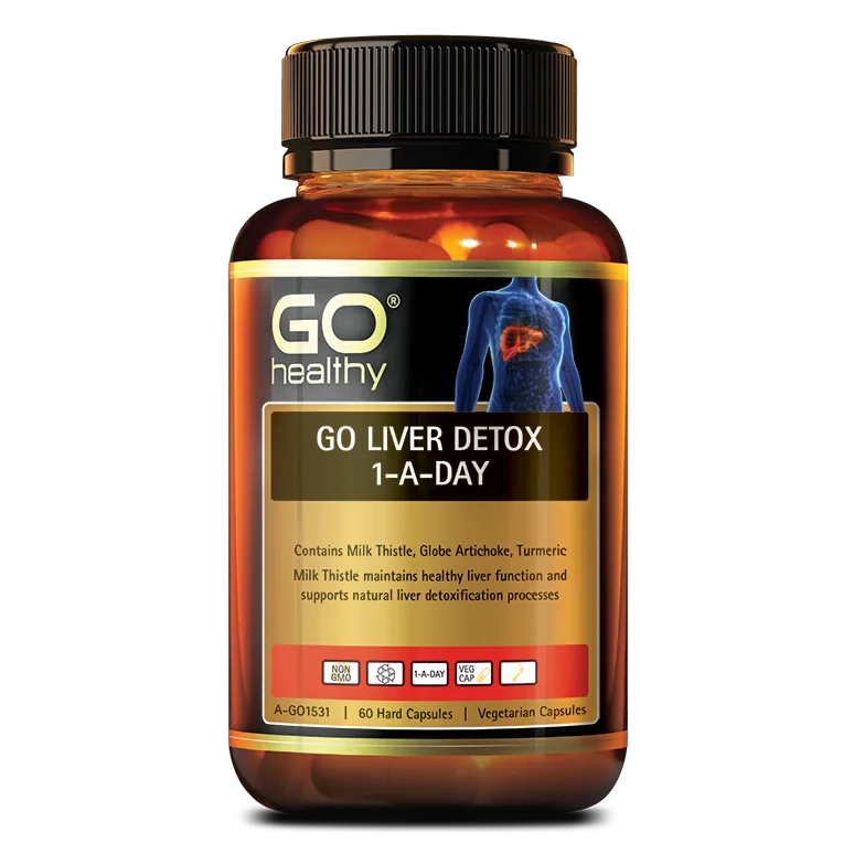 
GO Healthy LIVER DETOX 1-A-DAY - 60 VegeCapsules - Made in New Zealand 