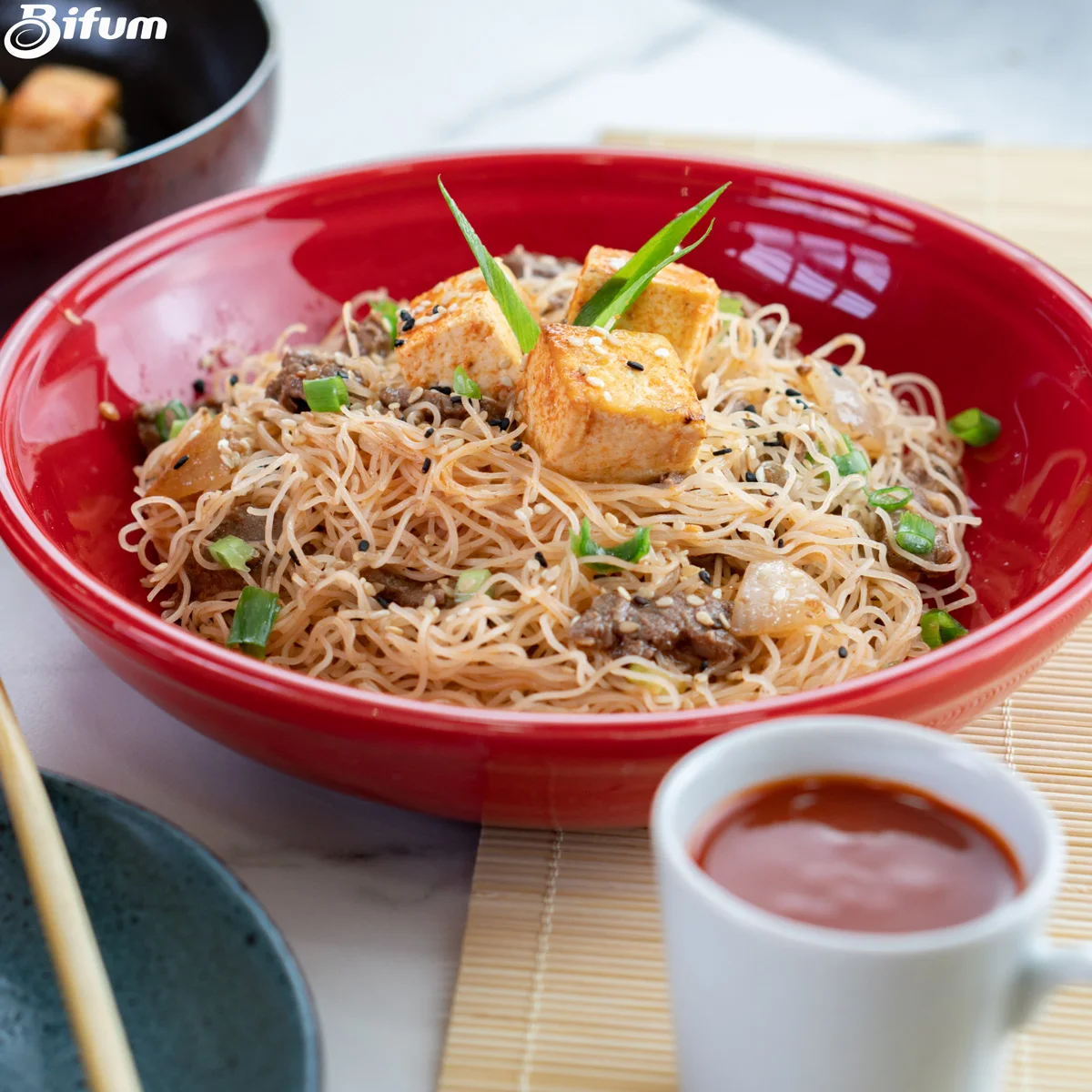 Bifum Rice Noodles Vermicelli Gluten Free Noodles Original Line 500g Ready in 2 Minutes like Instant Noodles