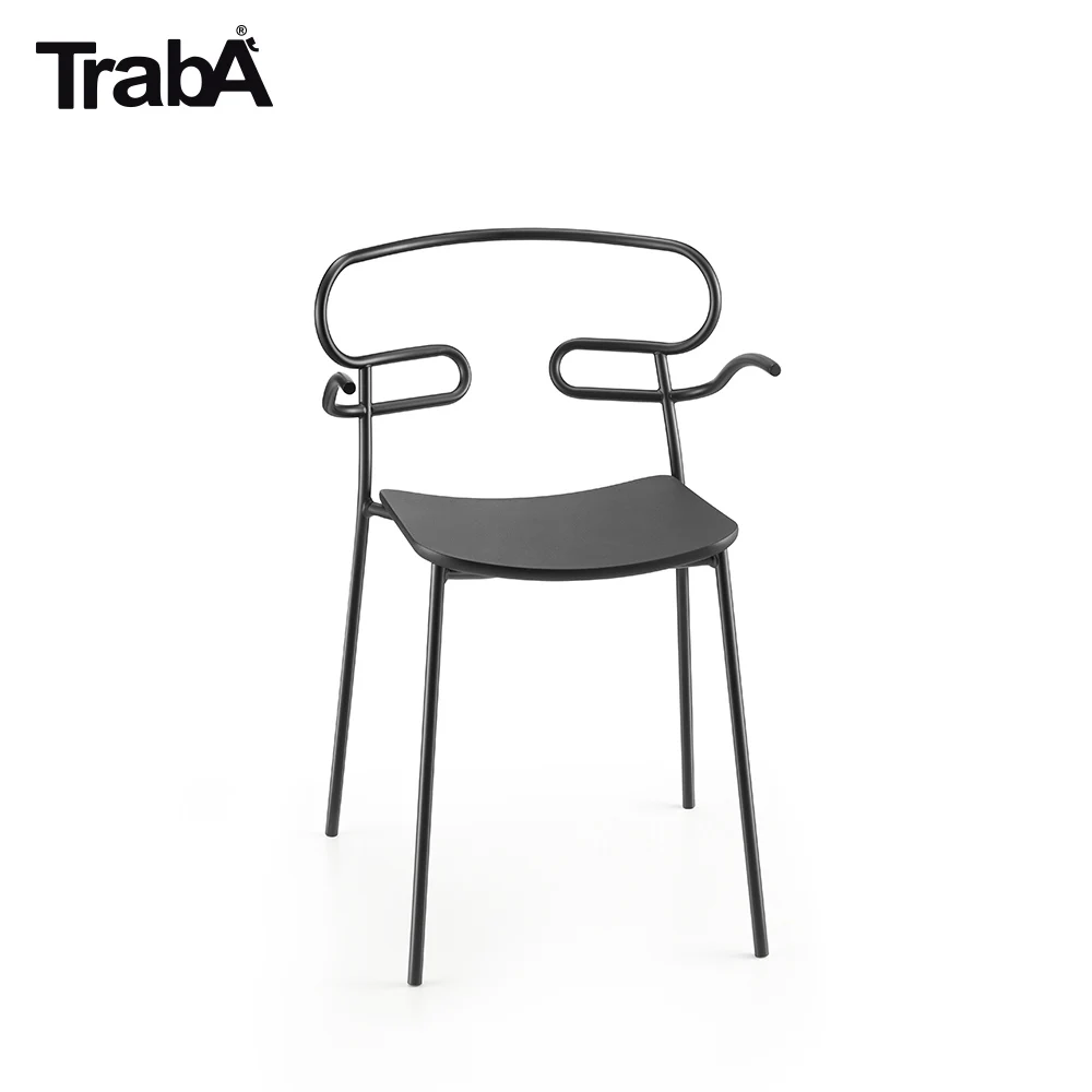 Best Quality stackable Armchair metal frame PU seat outdoor