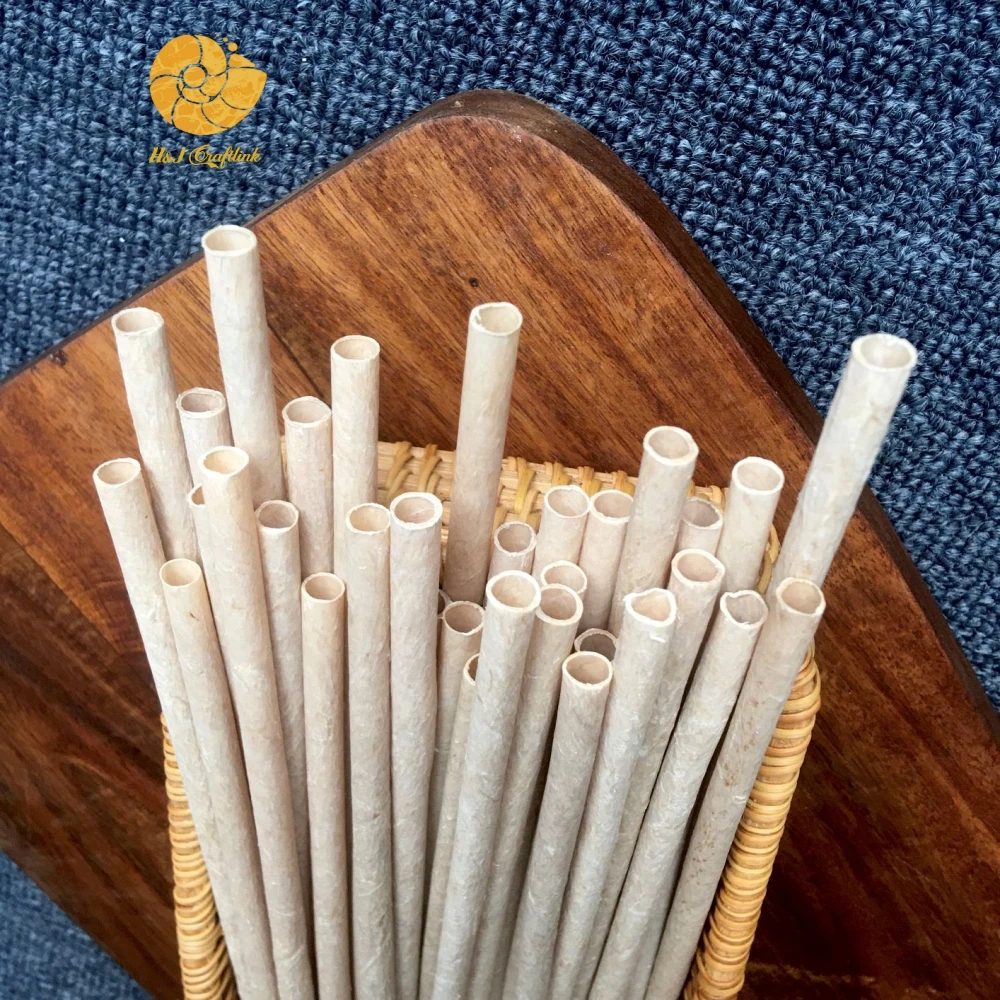 Eco-friendly Coconut Straw, Bio-degradable Disposable Drinking Straws from Fresh Coconuts Water for Serving drinks
