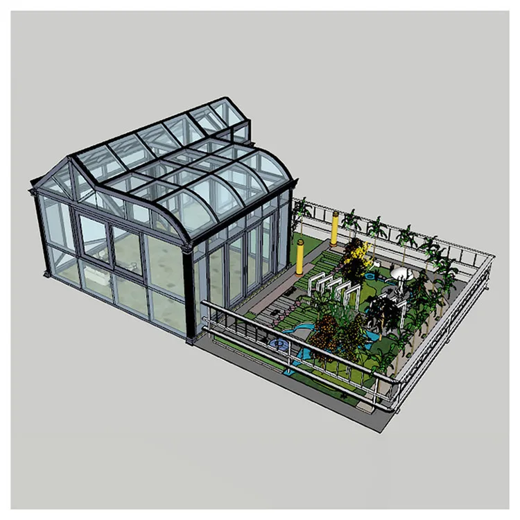Customized  Solarium Sunroom House  Addition Panels Sunroom Sliding Doors  Veranda Conservatory Green Prefab Winter Garden