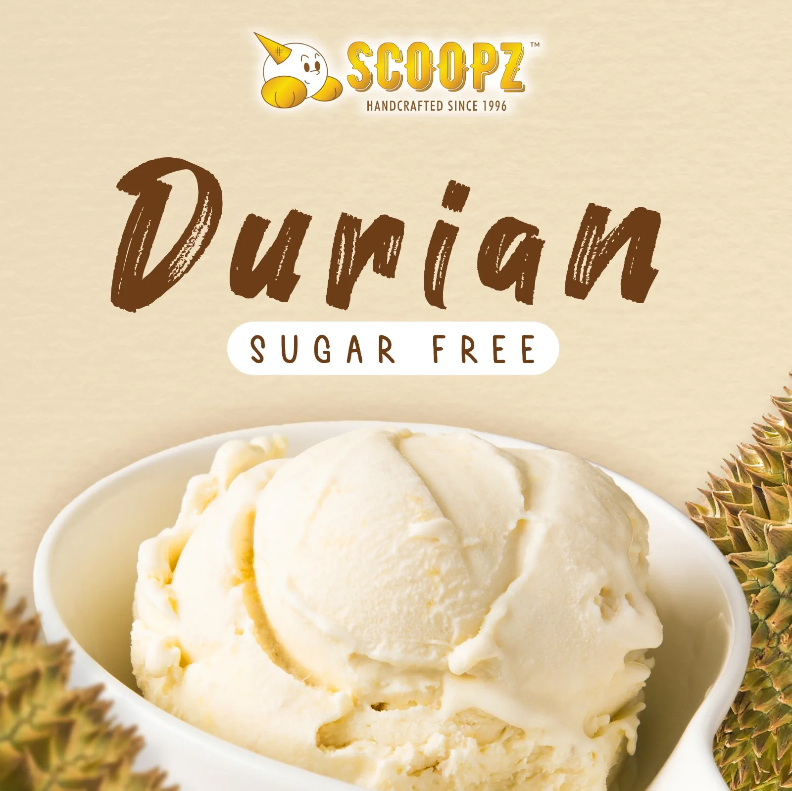 HOT Sale No Artificial Flavouring Smooth Fruity Strong Fragrant Yellow Sweet Sugar Free 16oz Pint 100% D24 Durian Ice Cream