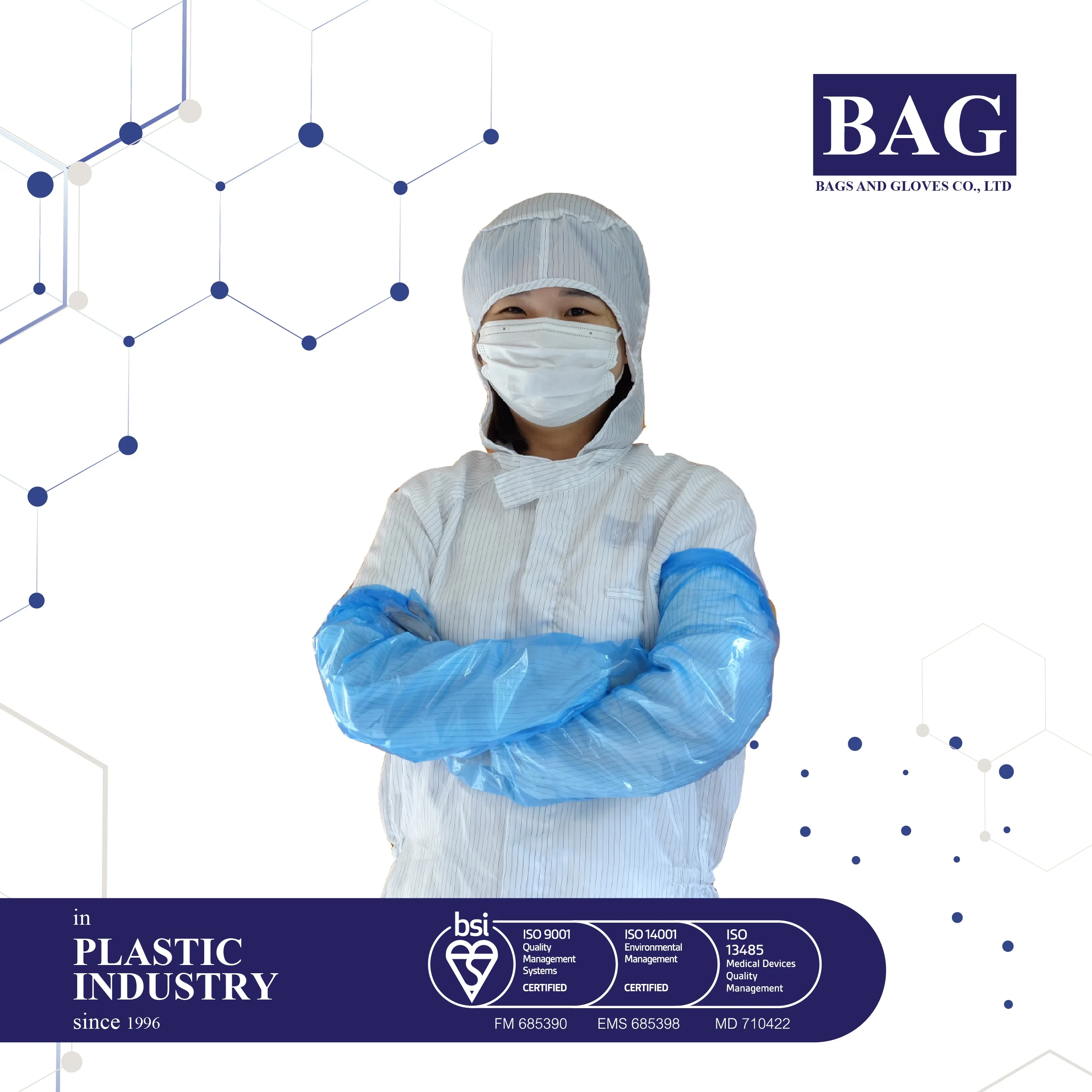 Disposable Arm Length Long Gloves for Medical used, Blue, non sterile