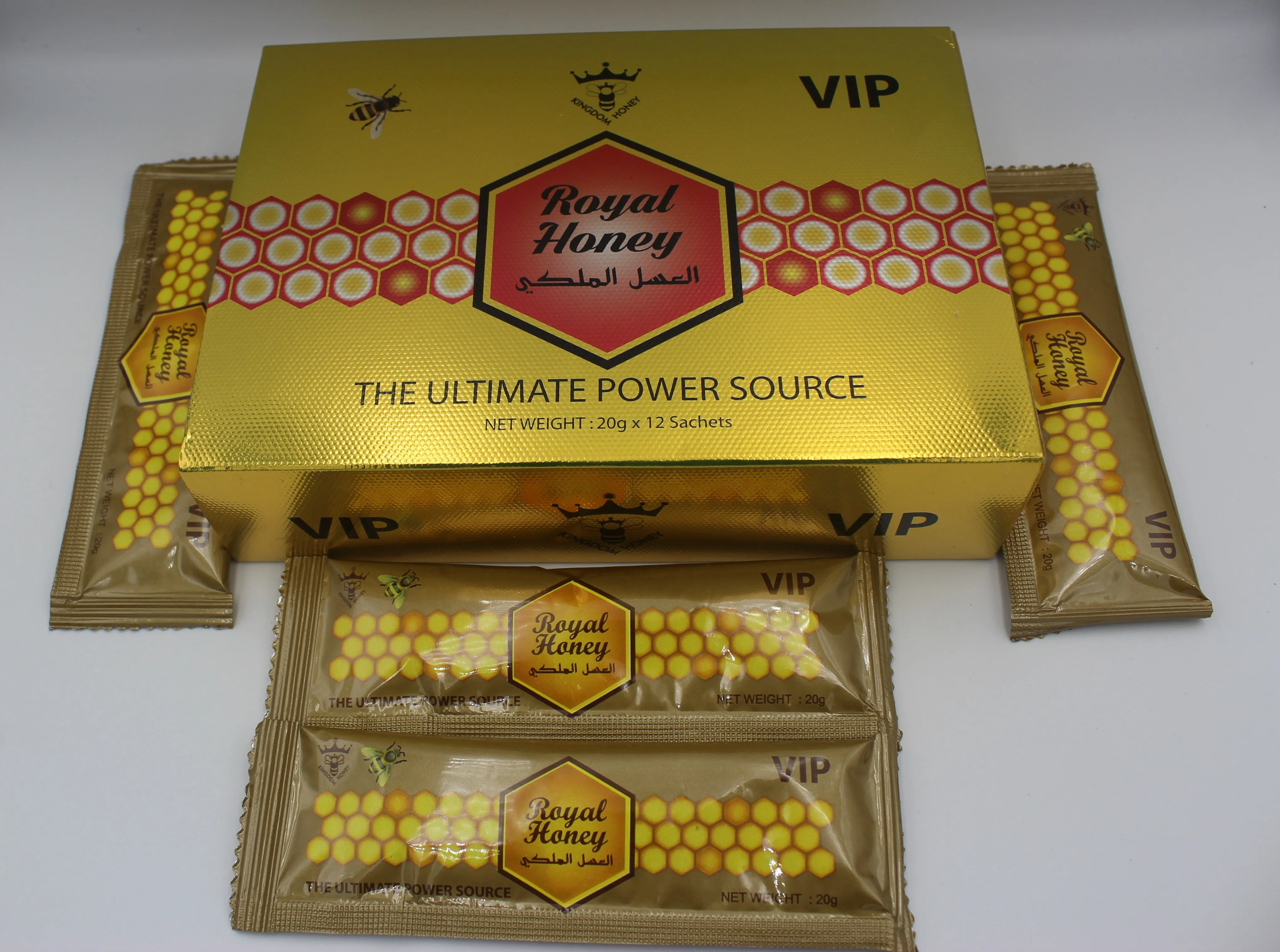 
Premium Quality Full Nutrition Rich In Vitamins VIP Royal Honey Sachet Mix With Water Easy to Drink 