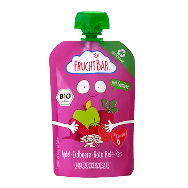 Fruchtbar Organic puree Apple-strawberry-beetroot rice baby food porridge 100g
