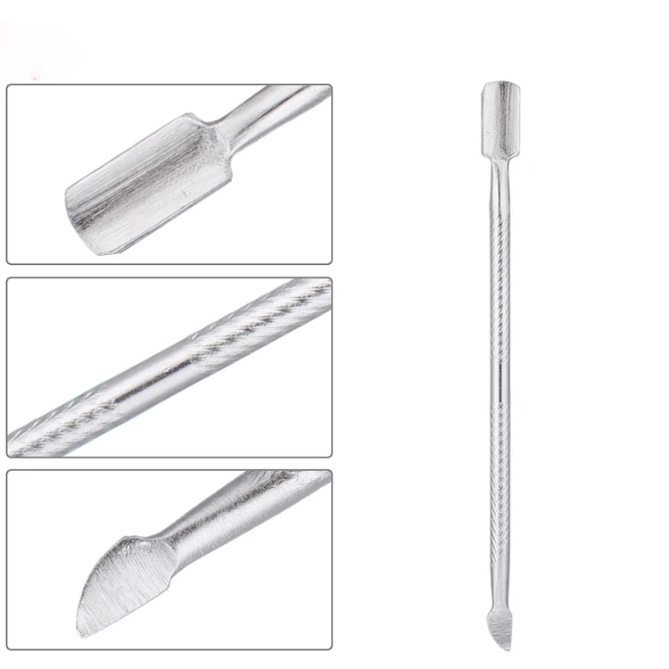 Cuticle Pusher Stainless Steel Nail Art tools 2 Way Pedicure Manicure Care Cleaner Nail Care Tool Finger Dead Skin Push