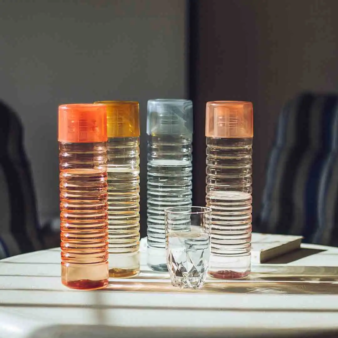 Platinum Water Bottle Model-1 (pack of 2) PET Drinking Water Bottle Plastic With Screw Lid