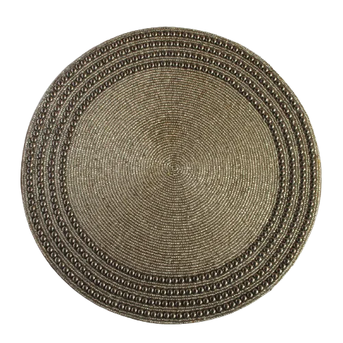 Glass Beaded Round Placemat Tableware Dinning Table Party and Wedding Design Pads