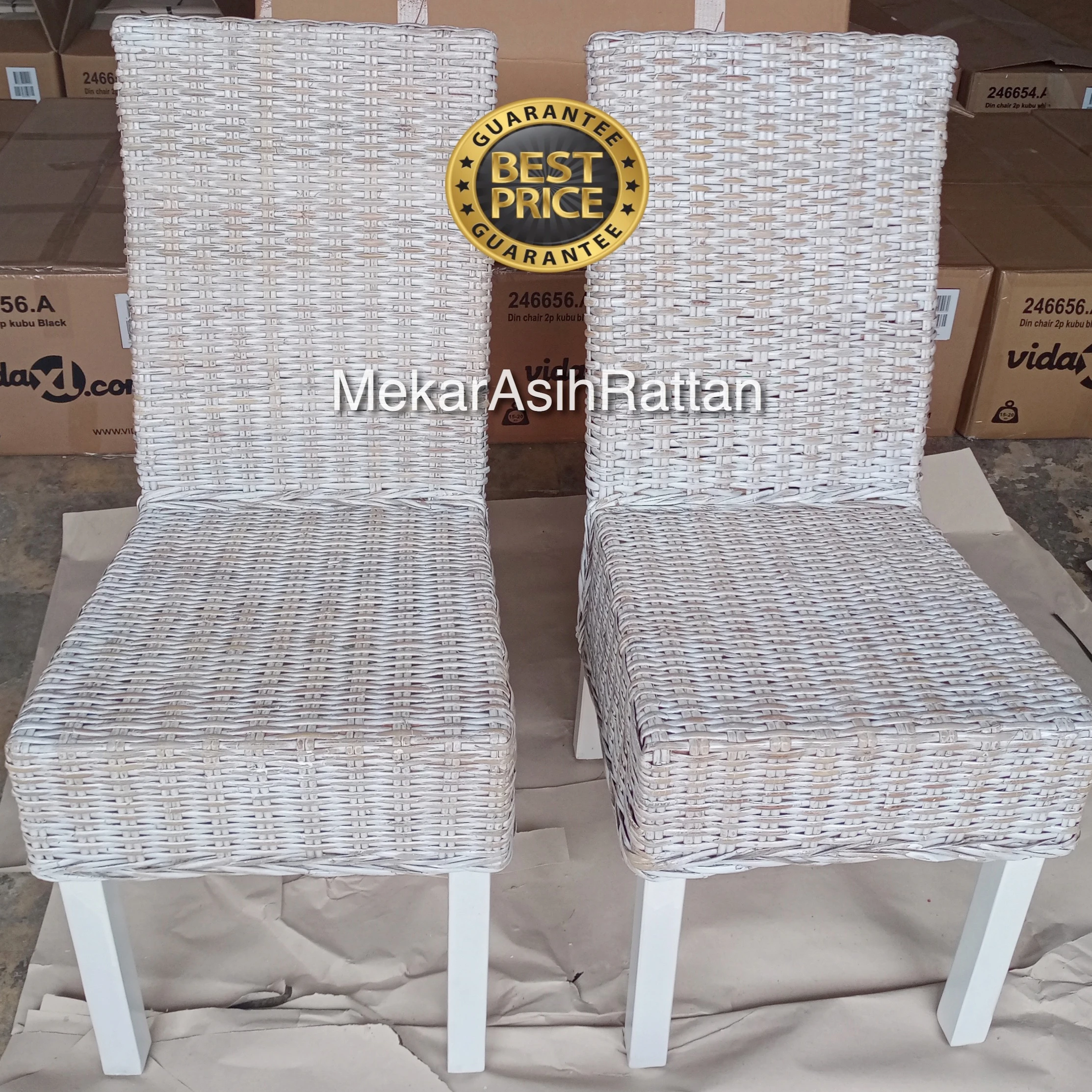 Обеденный стул из плетеной древесины kubu из натурального ротанга