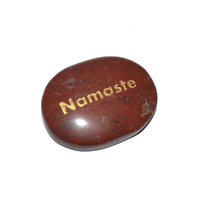 Buy Red Jasper Namaste Engraved Stone Online : Best Value of Red Jasper Namaste Engraved Stone