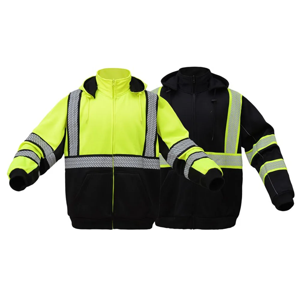 Hi Vis New Heavy Weight Sweatshirt With Black Mesh Lining Dupont Fabric Safety Clothing Jacket