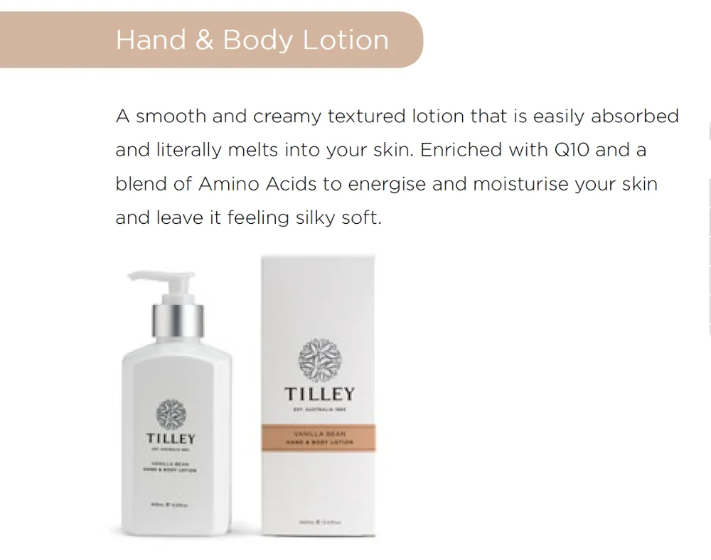 TILLEY - Hand & Body Lotion 400mL - Classic White Collection - Bath & Body
