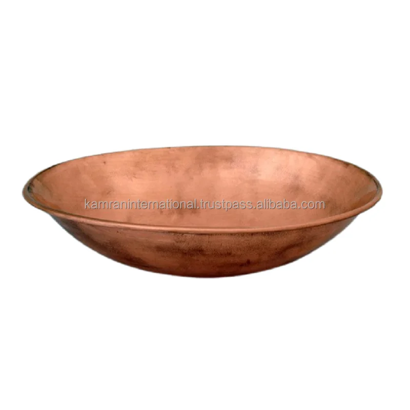 Luxury Smart Bathroom Basin COPPER EMBOSSED Round WORK WASHROOM SINK with DRAINER Polished Sink Quality Design