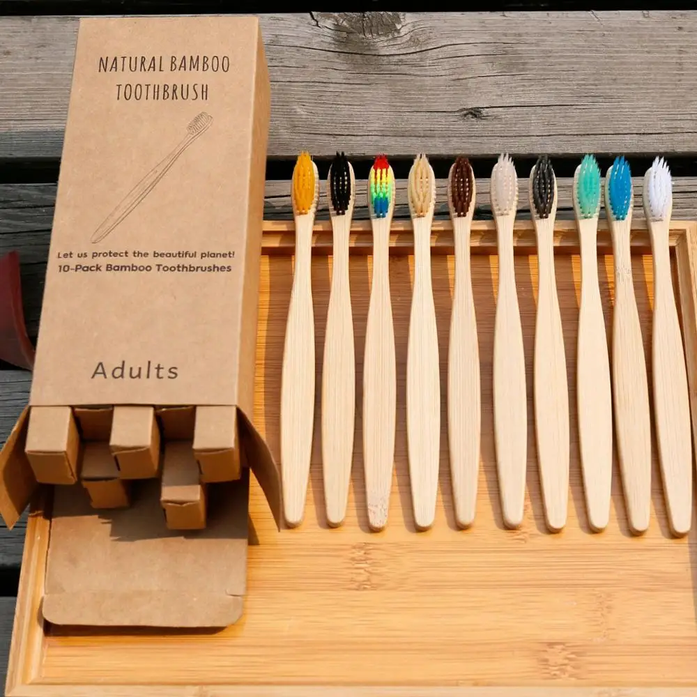 Wholesale Colorful 100% Biodegradable Hotel Travel Organic Bamboo Toothbrush