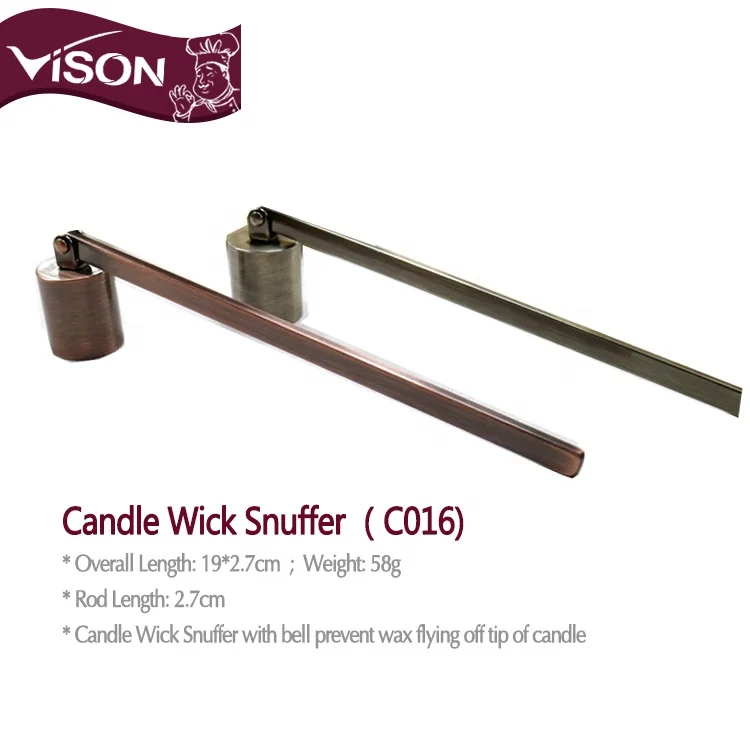 C016 Bell candle Snuffer wick trimmer with Antique Brass Finish Candle Accessories tools