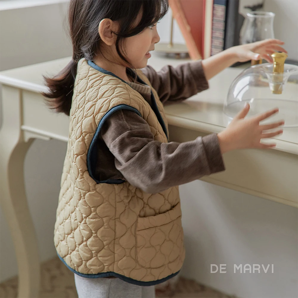 DE MARVI Kids Toddler Duo color quilted vest Reversible Vest Winter Boys Girls Winter Clothing Wholesale Korean Manufacturer MAD