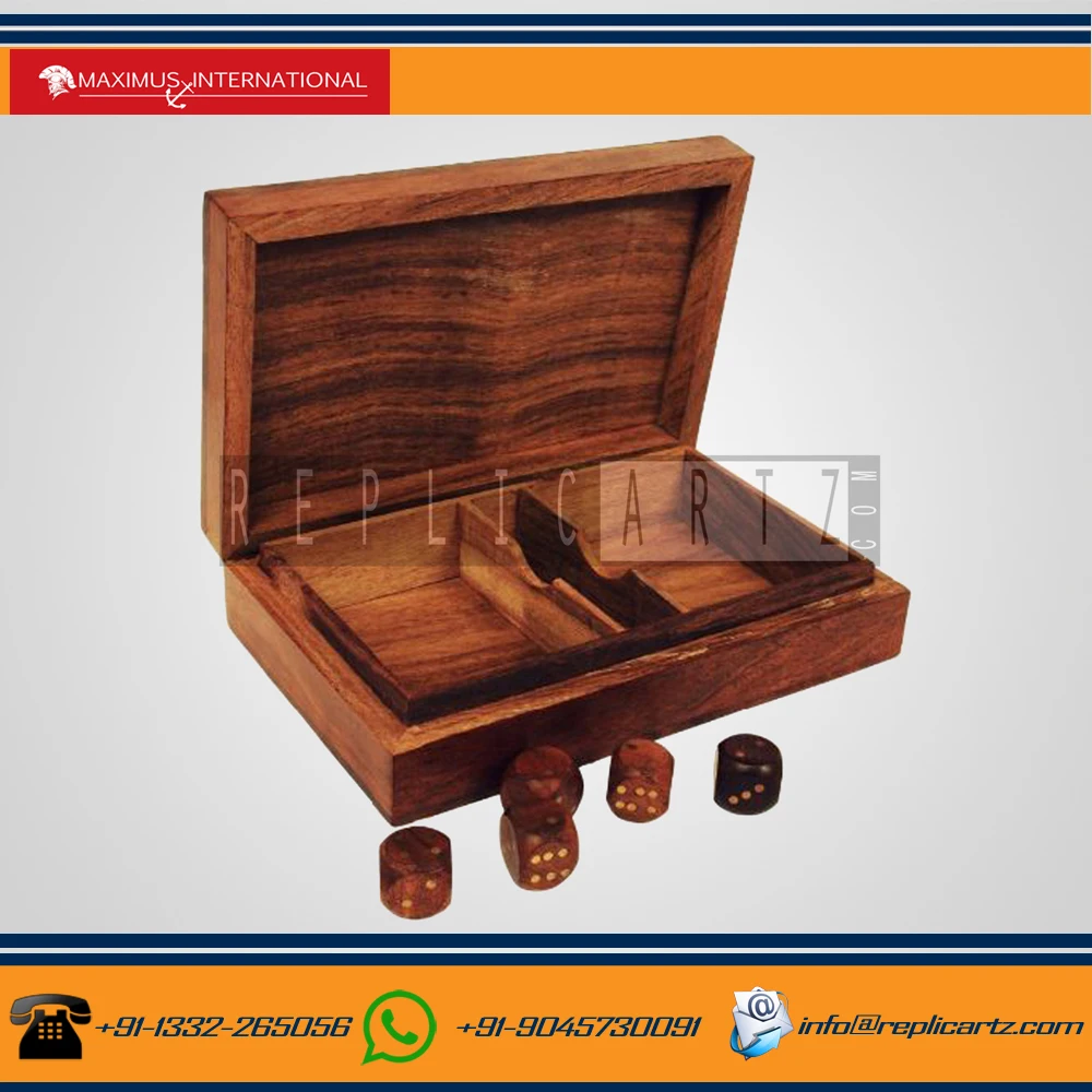 Wooden Brass Dominose Classic Small Wood Game For Kids Educational