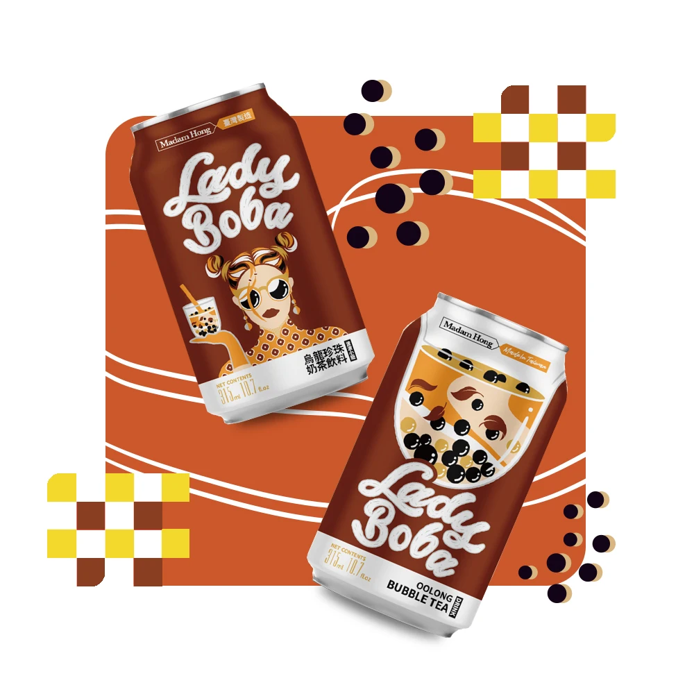 
Madam Hong 315ml bubble tea with brown sugar flavor 