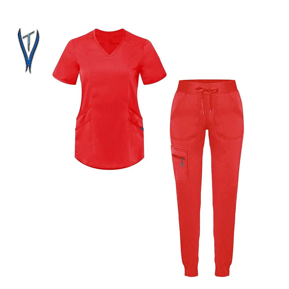 Premium Quality Hospital Uniforms Medical Scrubs Nurse Long Sleeve Jacket Scrub Suit For Women