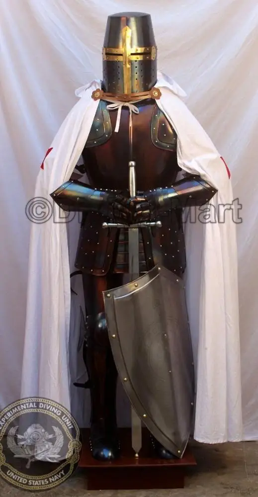 Рыцарь средневековый рыцарь костюм доспехов Templar боевой полный боди Armour Stand 15-й