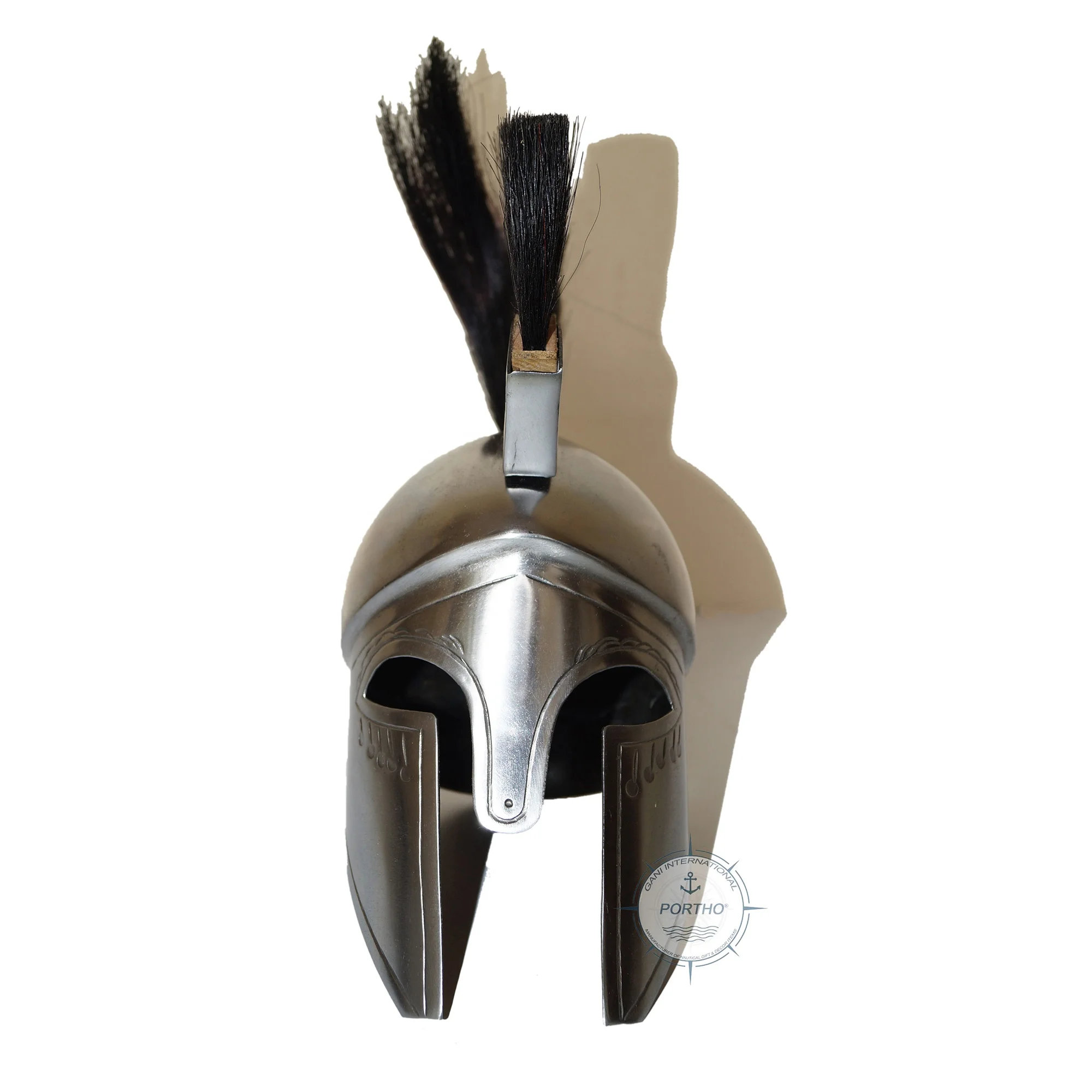 Medieval Armor Mini Greek Spartan 300 Helmet Black Plume Home & Office Decor