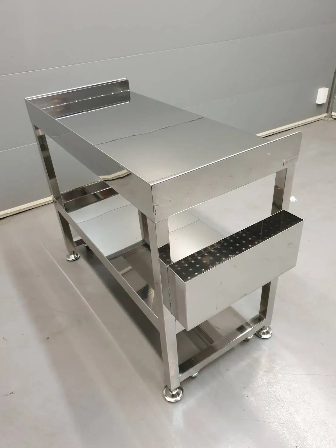 Stainless Steel Working Table with Shelves and Wheels