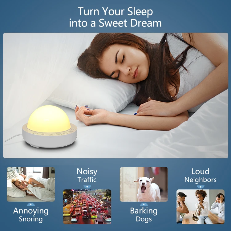 Baby Sleep aid Soother colorful night light White Noise sound Machine lamp for both adult and baby sleep machine