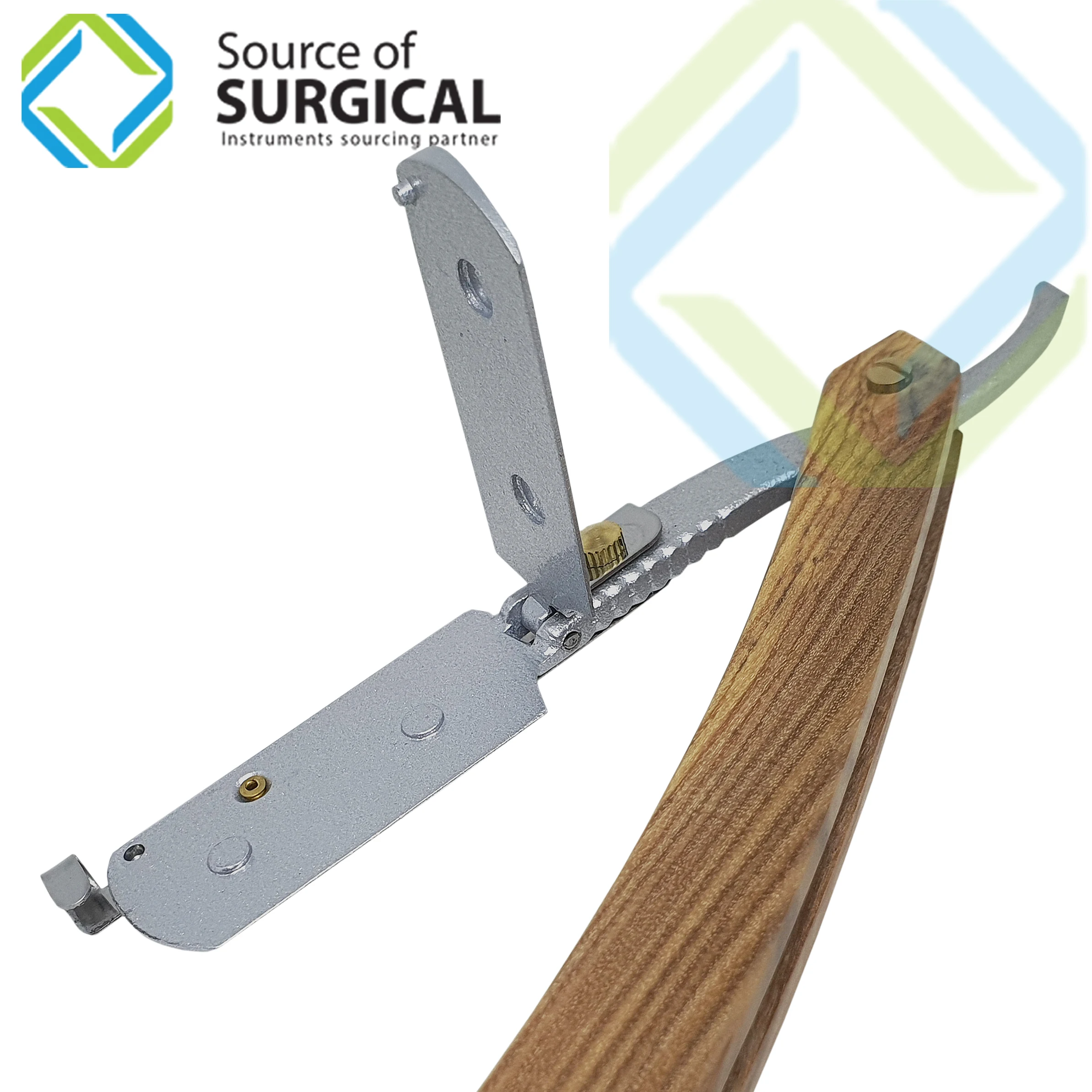 Barber Razor Straight Hard Brown Wood Handle