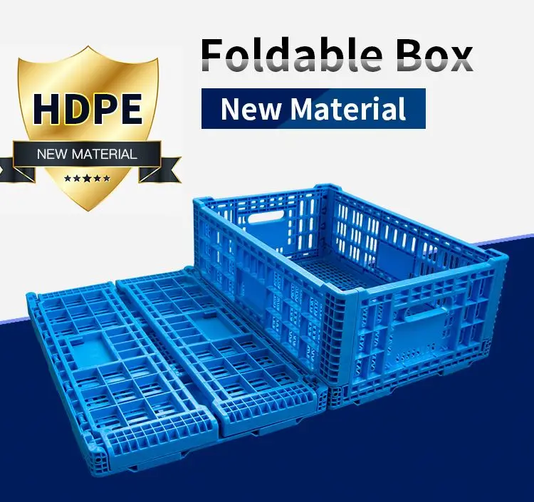 vented stackable collapsible plastic foldable vegetable storage crates