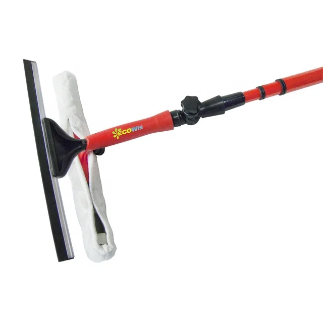 Telescopic Window Cleaning Extension Pole and Squeegee Kit, High Window Cleaning Tools