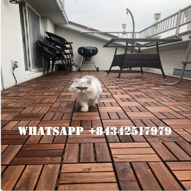 Tiles decking- Using in/outdoor - wood deck tiles 6/12 slats for Sale - Hardwood materials