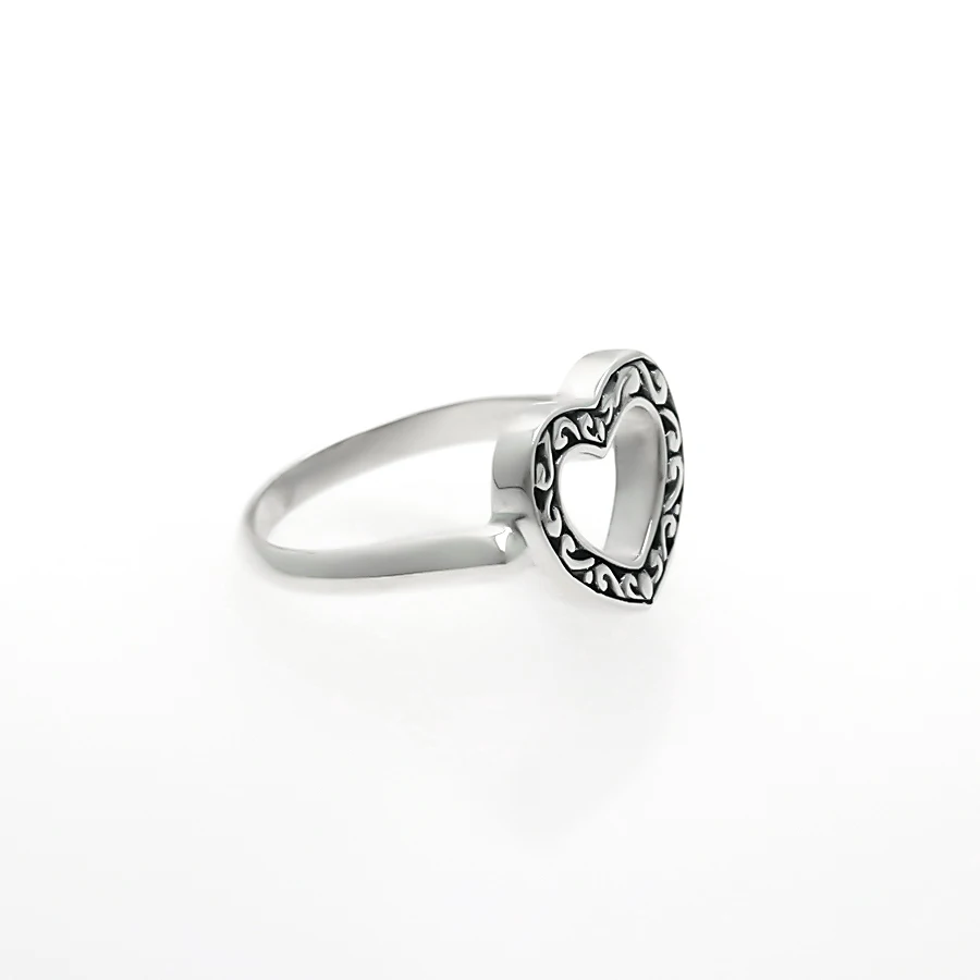 Balinese Simple Heart Sterling Silver Ring
