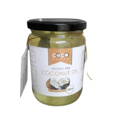 
 Кокосовое масло Coco House органическое RBD (рафинированное) 500 мл стеклянная банка  